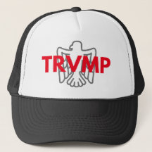 TRVMP trucker hat - red with gray eagle