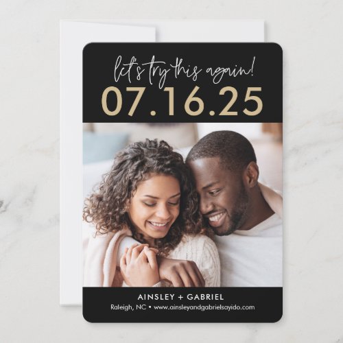 Try Again Editable Color Save The Date Card