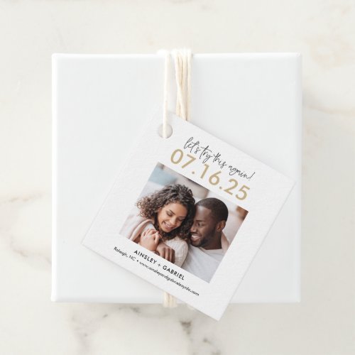 Try Again EDITABLE COLOR Save The Date Favor Tag