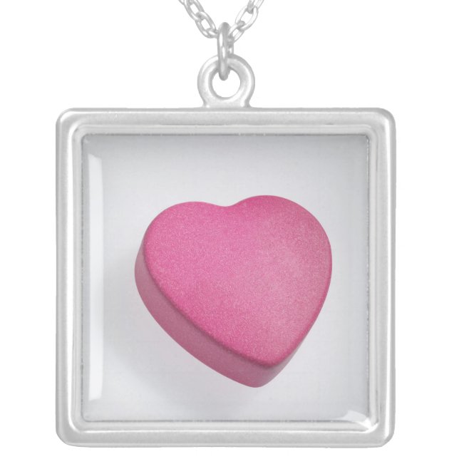 Try again heart candy silver plated necklace (Front)