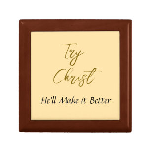 Try Christ-He'll Make It Better Yellow             Gift Box