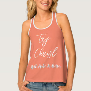 Try Christ Peach  Tank Top