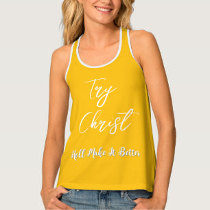 Try Christ Yellow    Tank Top