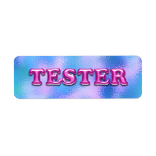 Try Fuchsia Pink Blue 3D Tester Sample Contaners Label