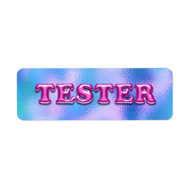 Try Fuchsia Pink Blue 3D Tester Sample Contaners Label (Front)
