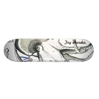 Try Harder/Space Octopus SkateBoard Deck
