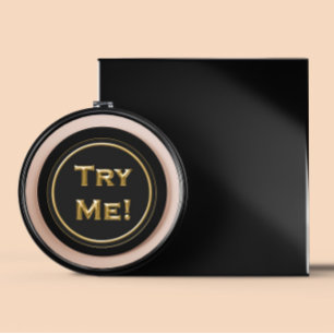 Try Me Black Gold For Your Tester Sample Contain Classic Round Sticker