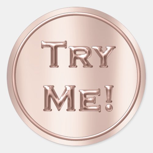 Try Me Blush Rose Pink Tester Sample Container Classic Round Sticker