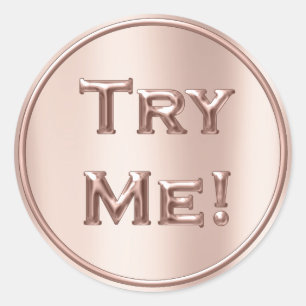 Try Me Blush Rose Pink Tester Sample Container Classic Round Sticker
