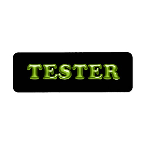 Try Me Green Black 3D Tester Sample Contaners Label