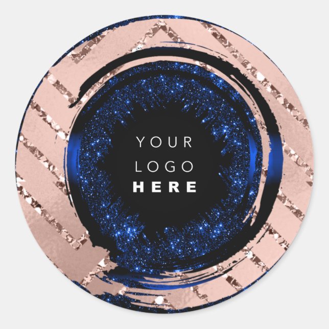 Try Me Logo Rose Blue RoyalTester Sample Container Classic Round Sticker (Front)