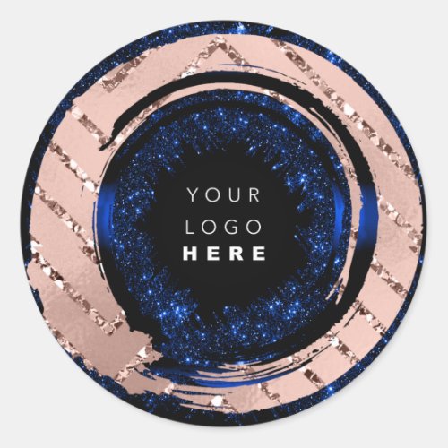 Try Me Logo Rose Navy Tester Sample Container Classic Round Sticker