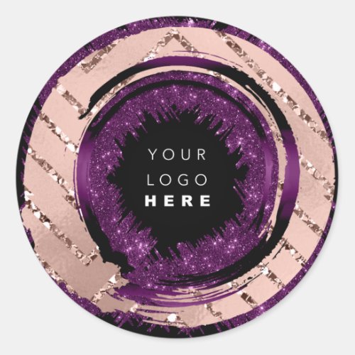 Try Me Logo Rose Purple Tester Sample Container Classic Round Sticker