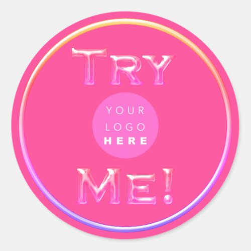 Try Me Logo Tester Sample Pinky Small Business Classic Round Sticker
