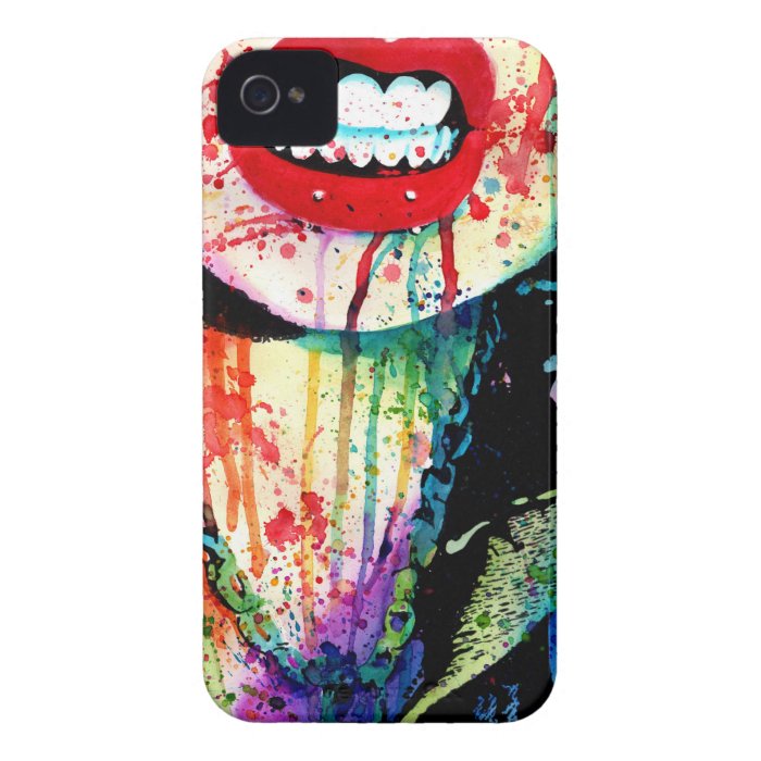 Try Me   Pop Art Rainbow Horror Portrait iPhone 4 Case Mate Cases
