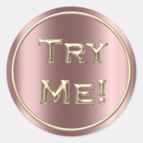 Try Me Rose Gold Blush Tester Sample Container Classic Round Sticker