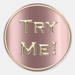 Try Me Rose Gold Blush Tester Sample Container Classic Round Sticker