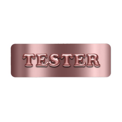 Try Me Rose Metallic 3D Tester Sample Contaners Label