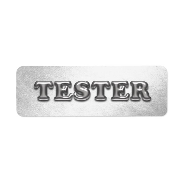 Try Me Silver Gray 3D Tester Sample Contaners Label (Front)