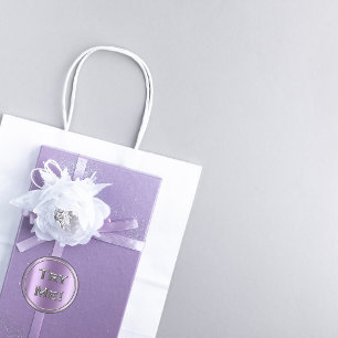 Try Me Silver Lavender Tester Sample Container Classic Round Sticker