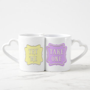 "Try Me" "Take One" Enchanted Fairytale Enticing Coffee Mug Set
