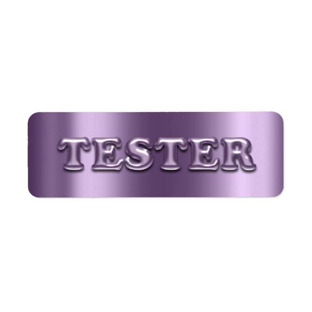 Try Me Violet Purple 3D Tester Sample Contaners Label (Front)