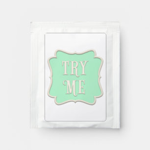 "Try Me" Wonderland Tea Party Pastel Green Bag Drink Mix