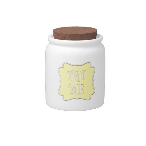 Try Me Wonderland Tea Party Pastel Yellow Candy Jar