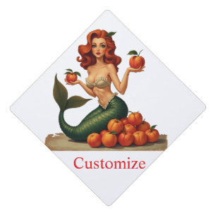 Try My Peaches Mermaid Thunder_Cove Graduation Cap Topper
