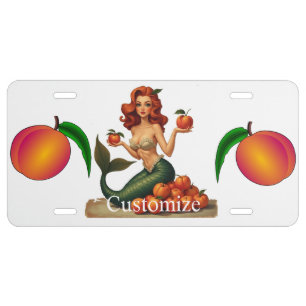 Try My Peaches Mermaid Thunder_Cove License Plate
