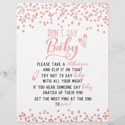 Try Not To Say Baby  Dont Say Baby Game Sign