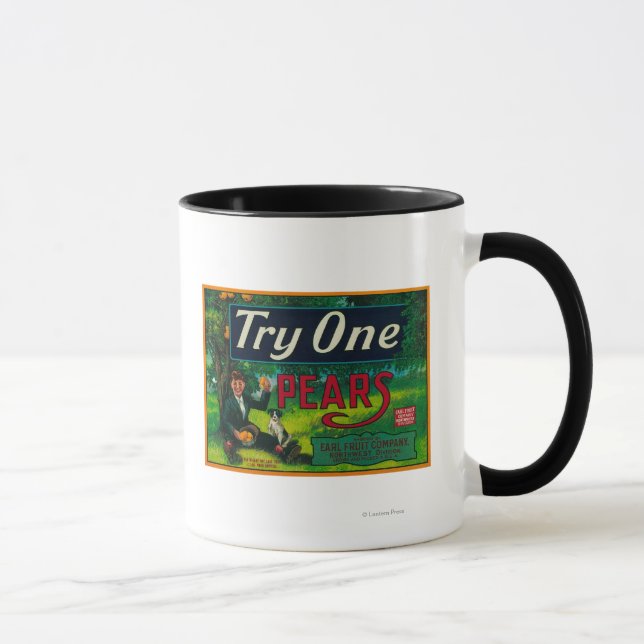 Try One Pear Crate Label Mug (Right)