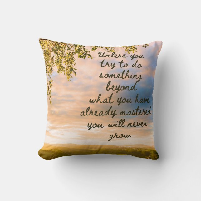 Try Something New Motivational Quote Throw Pillow (Front)