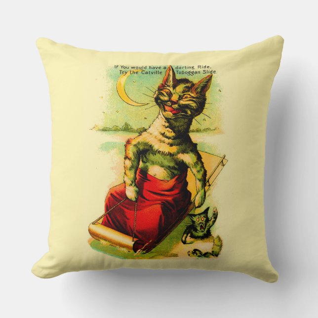 Try the Catville Toboggan Slide Throw Pillow (Front)