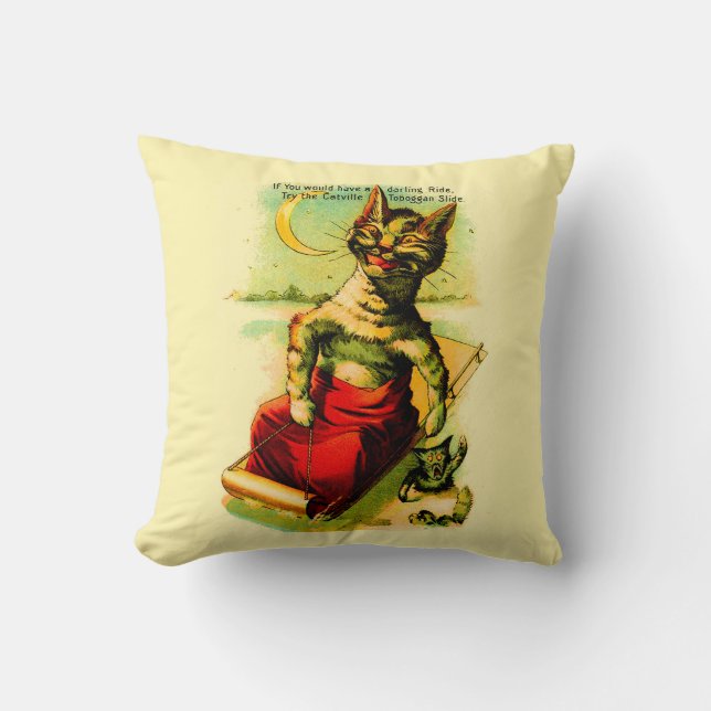 Try the Catville Toboggan Slide Throw Pillow (Front)