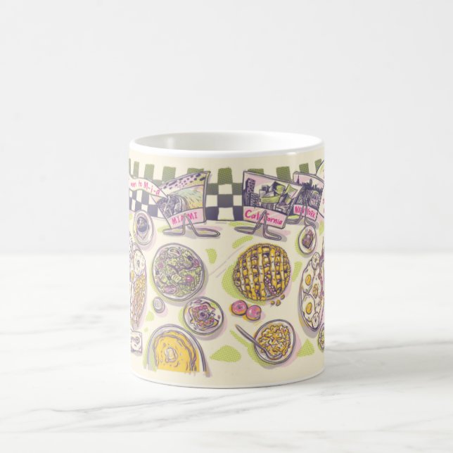 Trying American food Coffee Mug (Center)