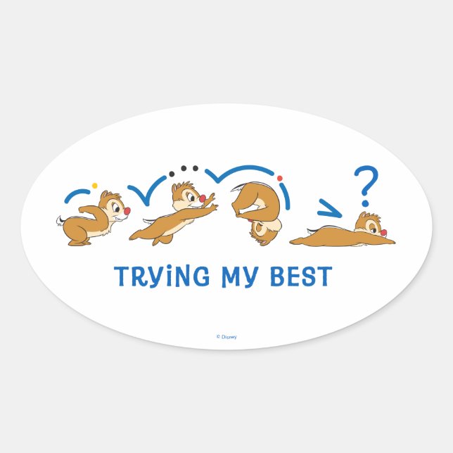 Trying My Best Oval Sticker (Front)