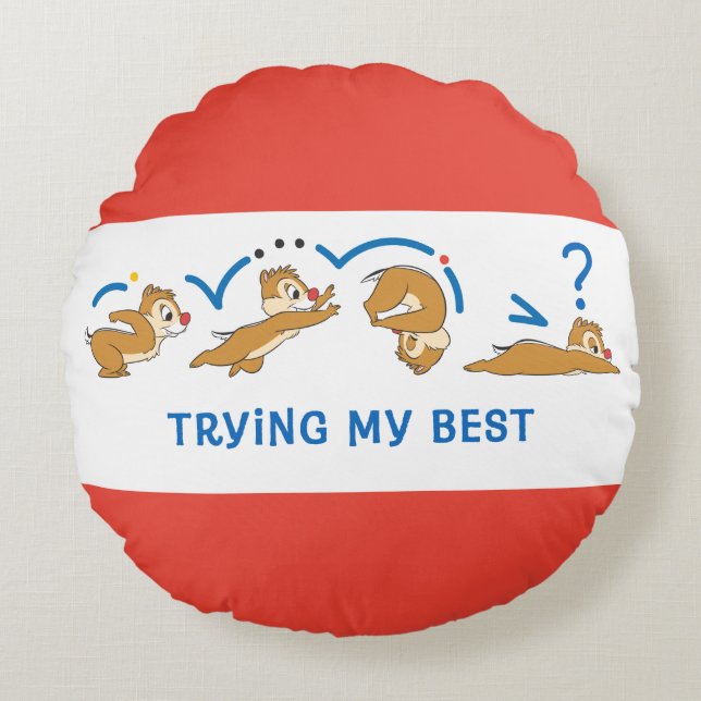 Trying My Best Round Pillow (Front)