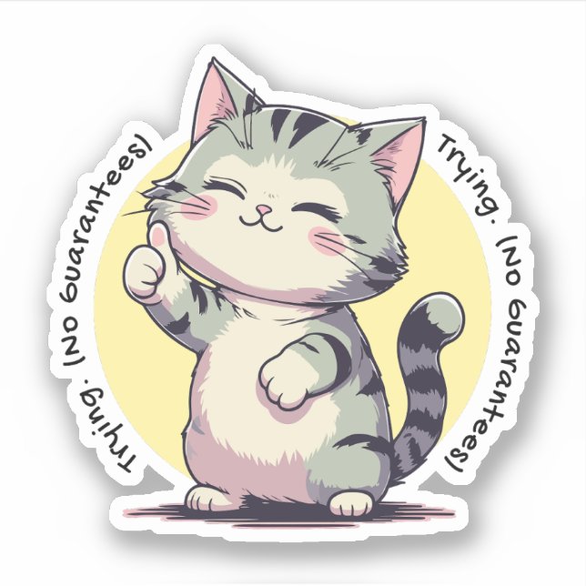 Trying No Guarantees – Honest Life Sticker (Front)