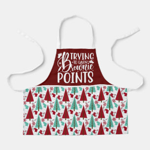 Trying To Earn Brownie Points Christmas Apron