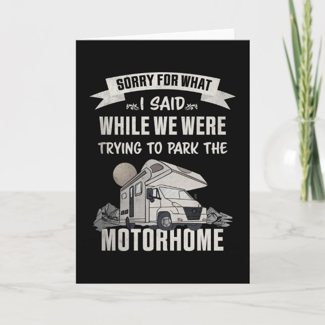 Trying to park the Motorhome Funny RV Card (Front)