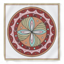 Trypillian Floral Mandala Silk Bandana Scarf