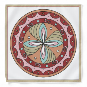 Trypillian Floral Mandala Silk Bandana Scarf