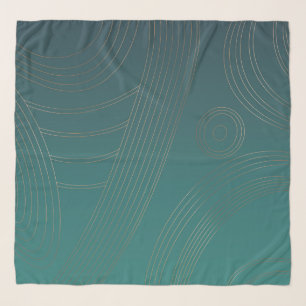 Trypillian Macro Waves Emerald Teal Ethno Scarf