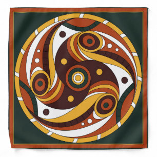 Trypillian Sacred Serpent Medallion Dark Green Ban Bandana
