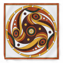 Trypillian Sacred Serpent Medallion White Silk Ban