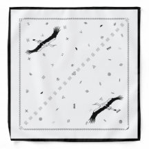 Trypillian Sacred Symbols Black White Bandana