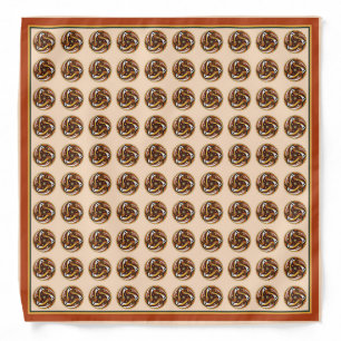 Trypillian Serpent Spiral Grid Pattern Peach Banda Bandana