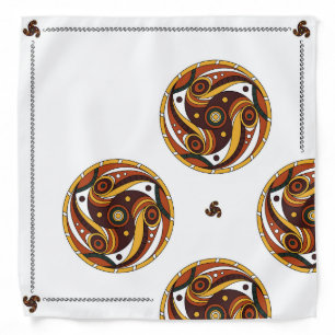 Trypillian Serpent Spiral White Ethno Silk Bandana