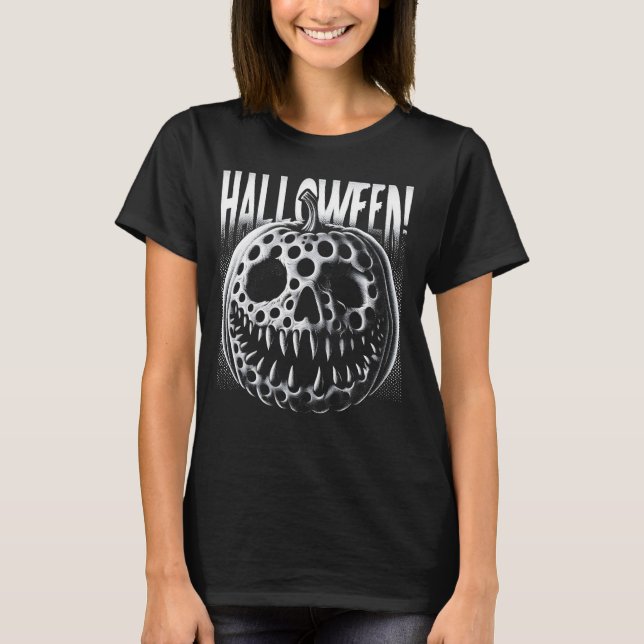 Trypophobia Pumpkin Spooky Skull Creepy Halloween T-Shirt (Front)
